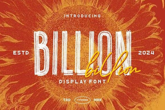 Schriftart Billion