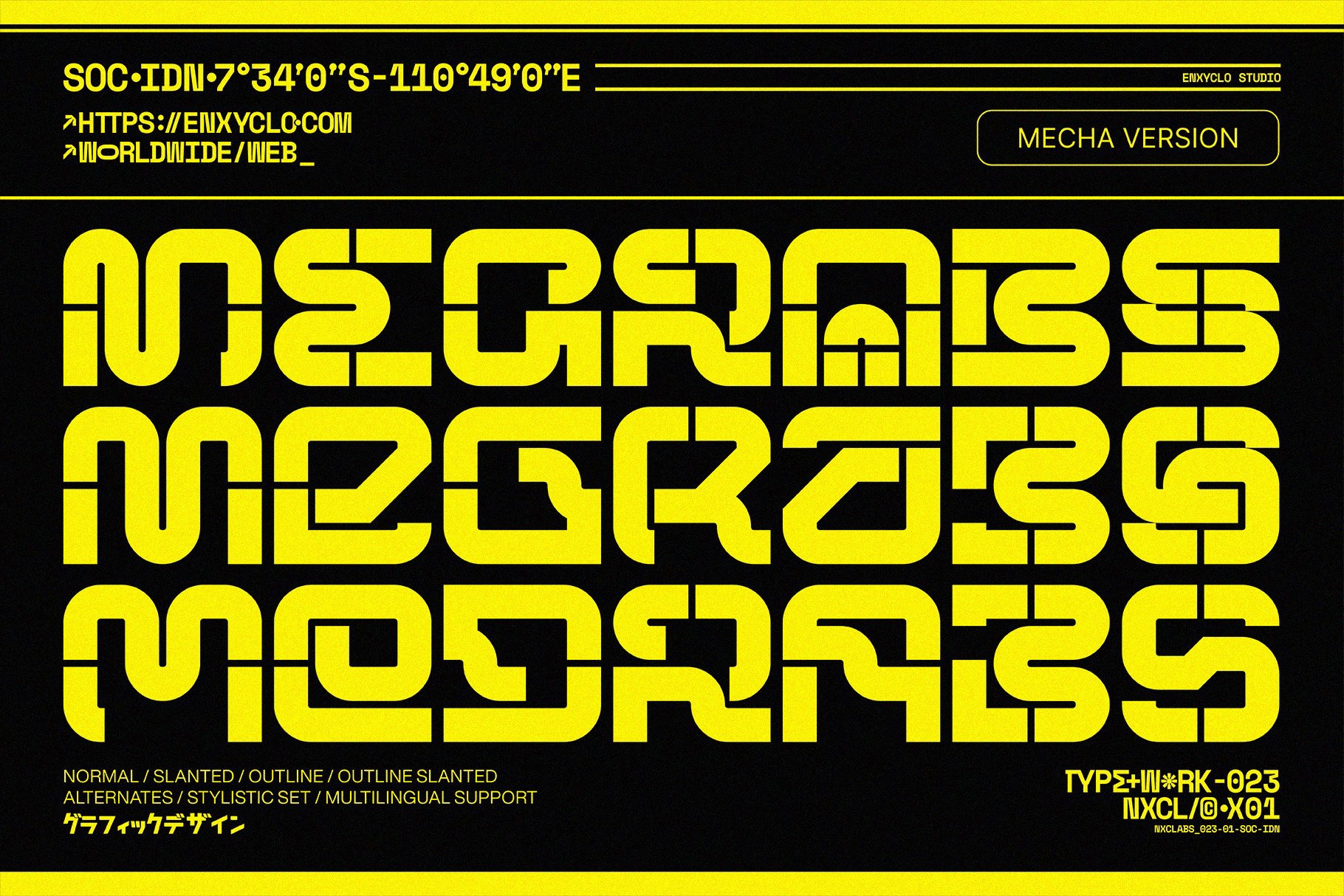 Schriftart NCL Megrabs Mecha