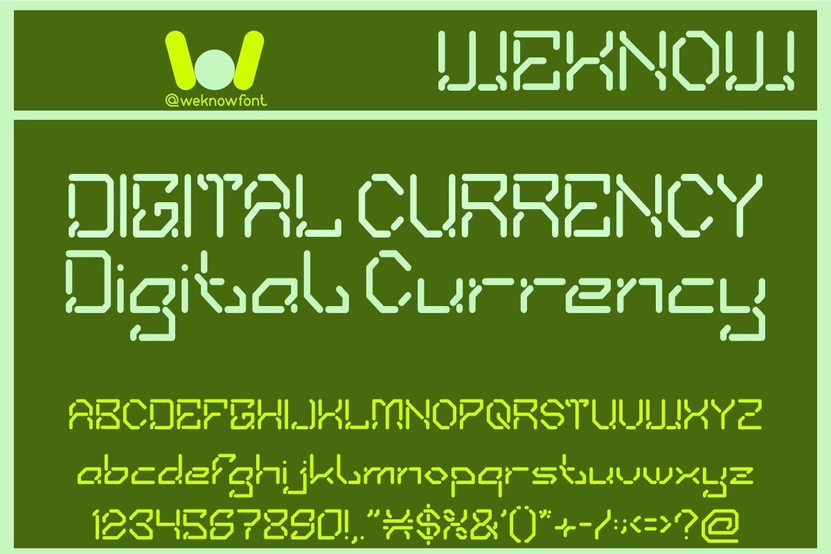 Schriftart Digital Currency