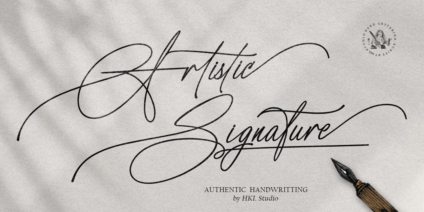 Schriftart Artistic Sigature