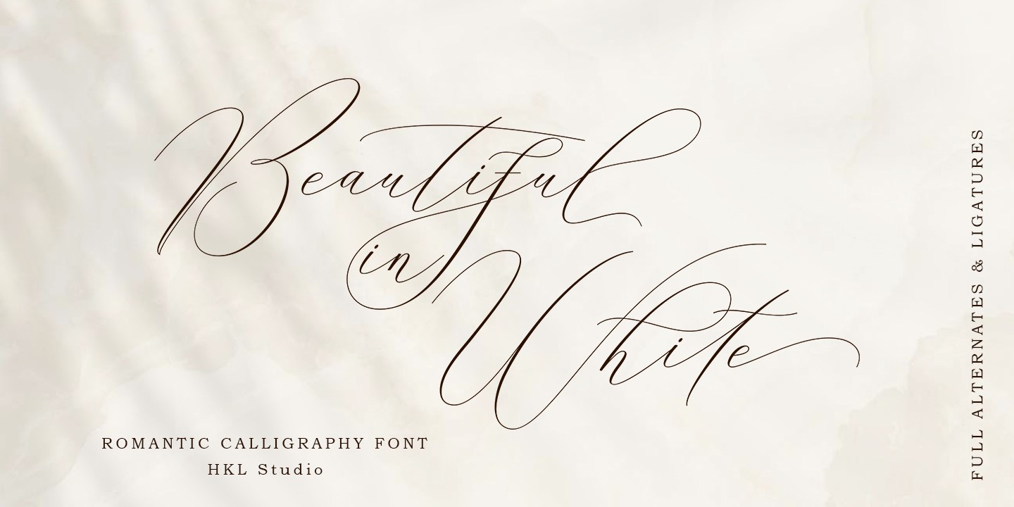 Schriftart Beautiful in White