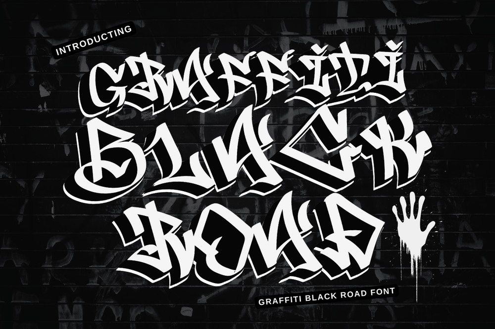 Schriftart Graffiti Black Road