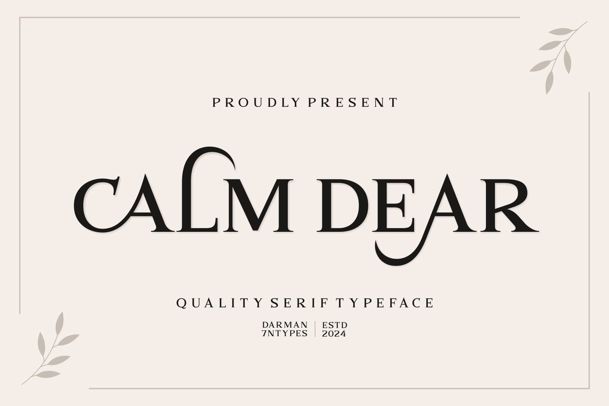 Schriftart Calm Dear