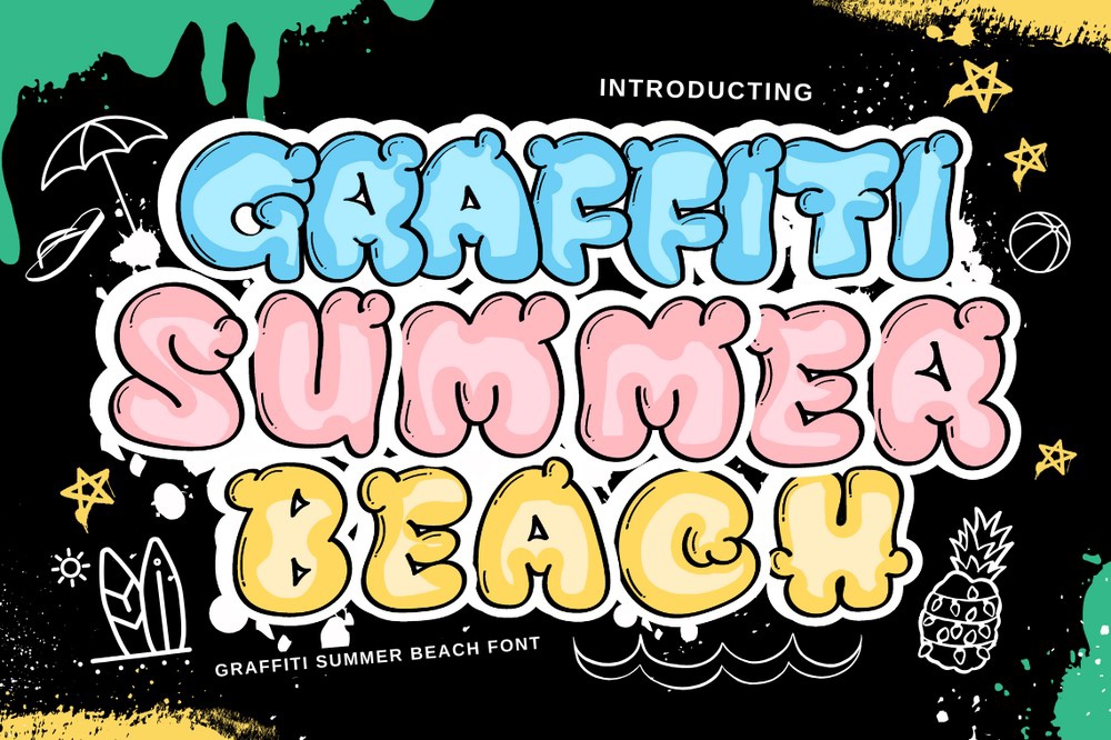 Schriftart Graffiti Summer Beach