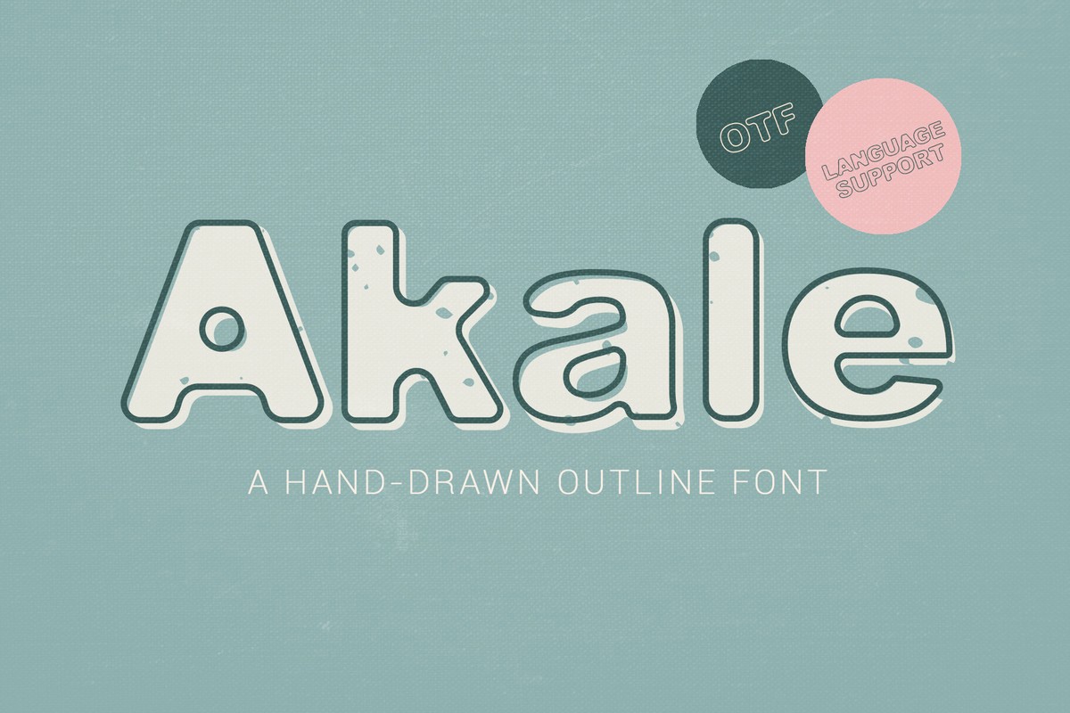 Schriftart Akale Outline