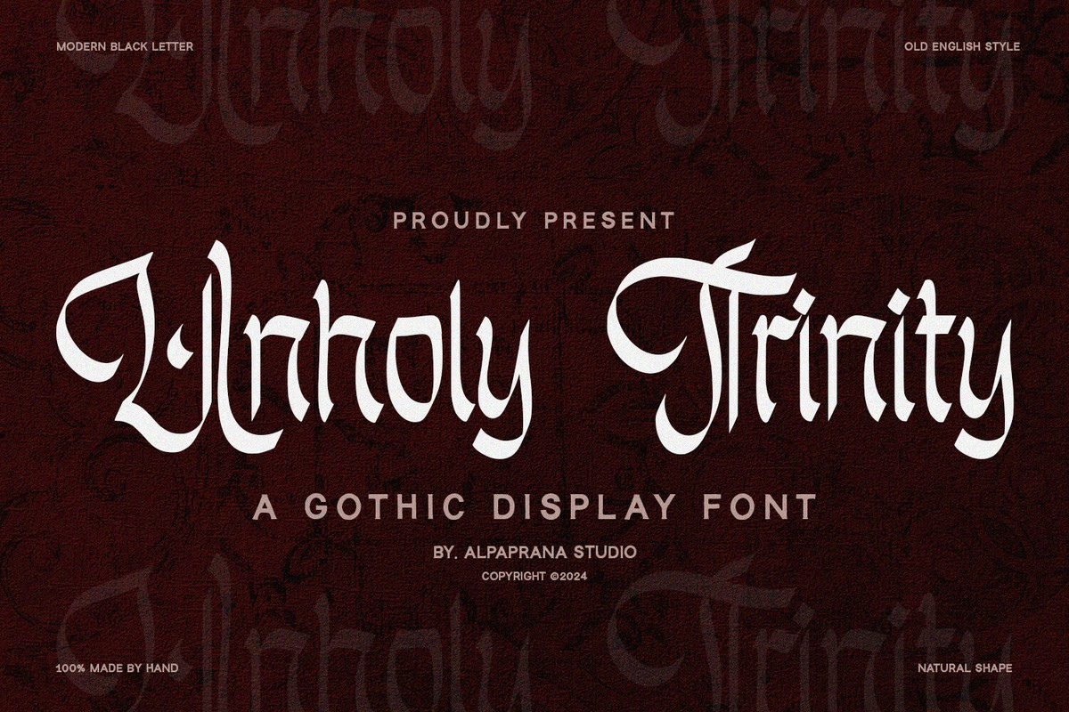 Schriftart Unholy Trinity