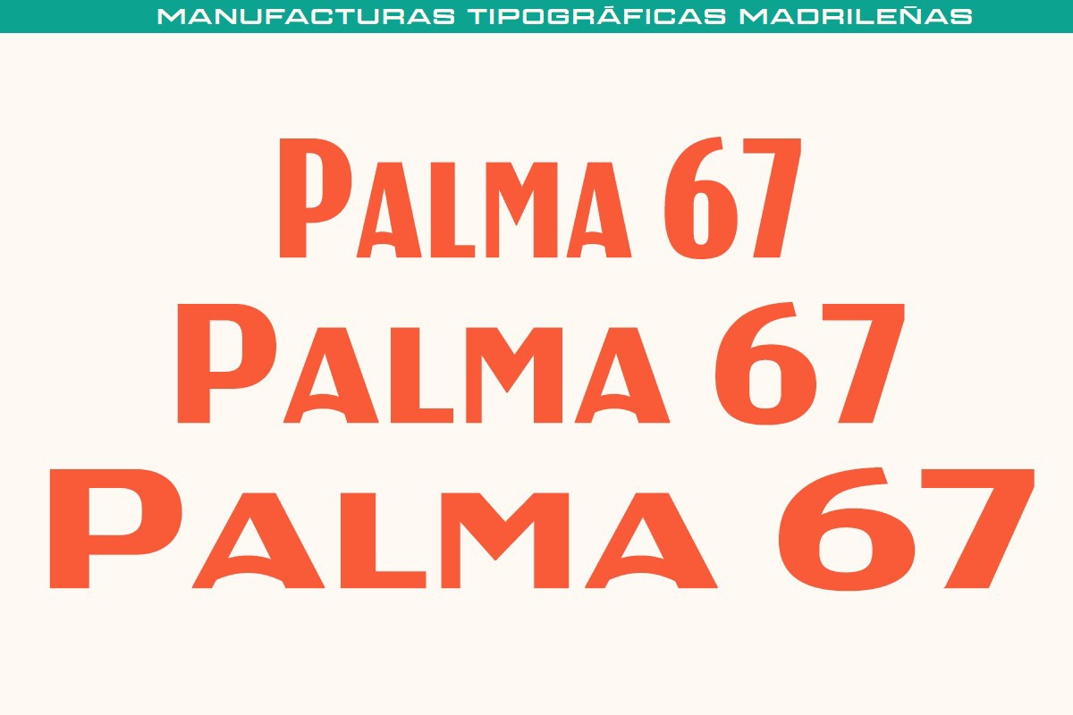 Schriftart MTM Palma 67