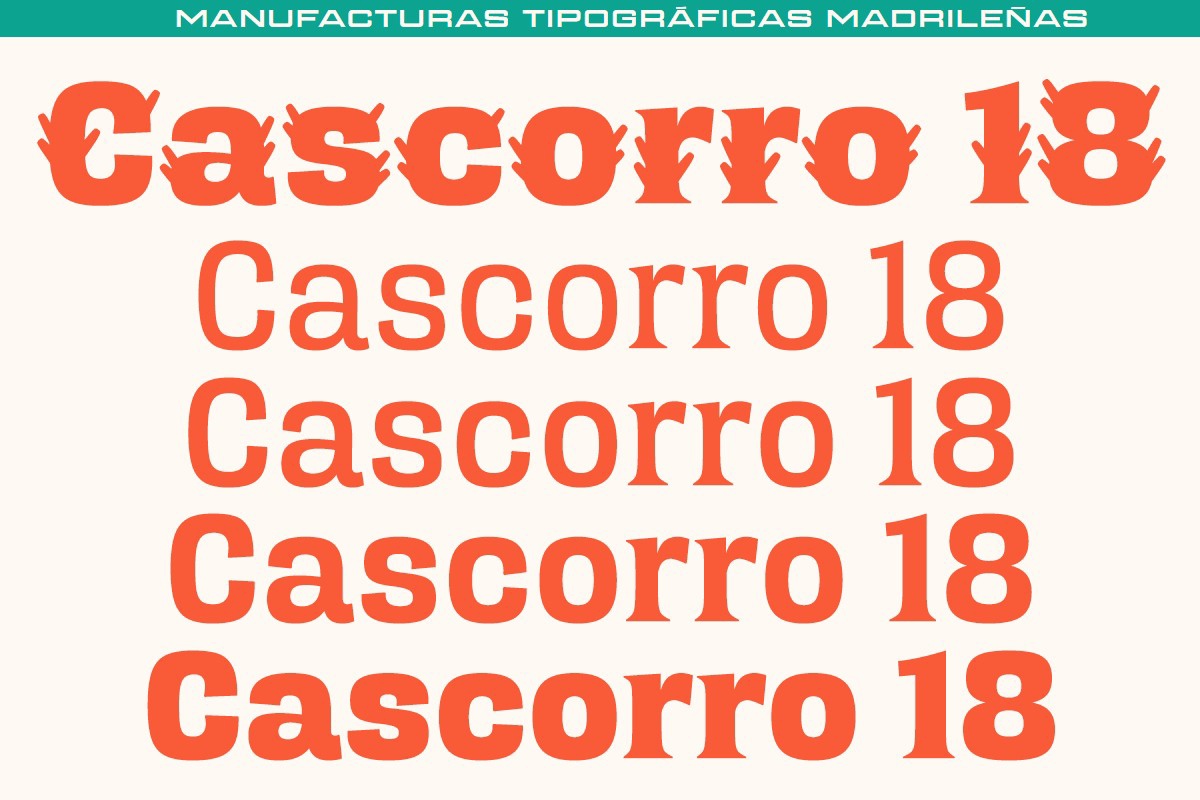 Schriftart MTM Cascorro 18