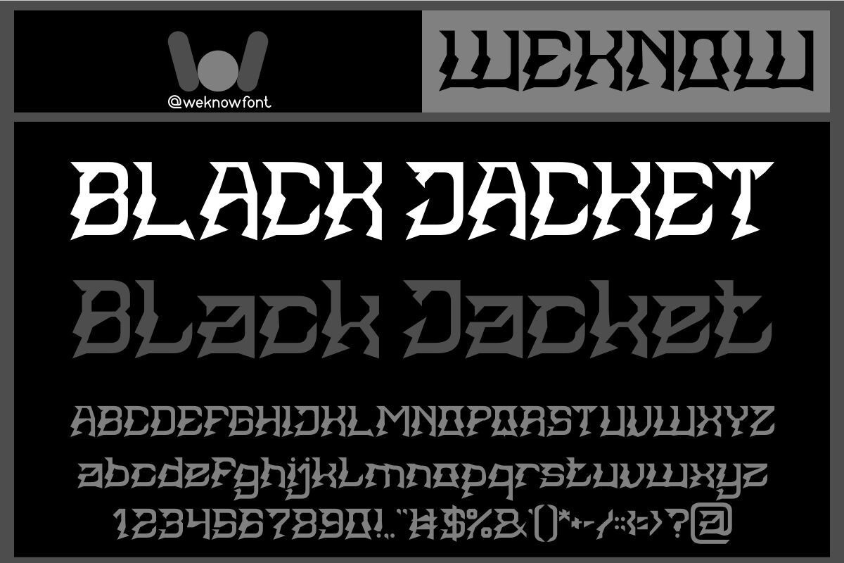 Schriftart Black Jacket