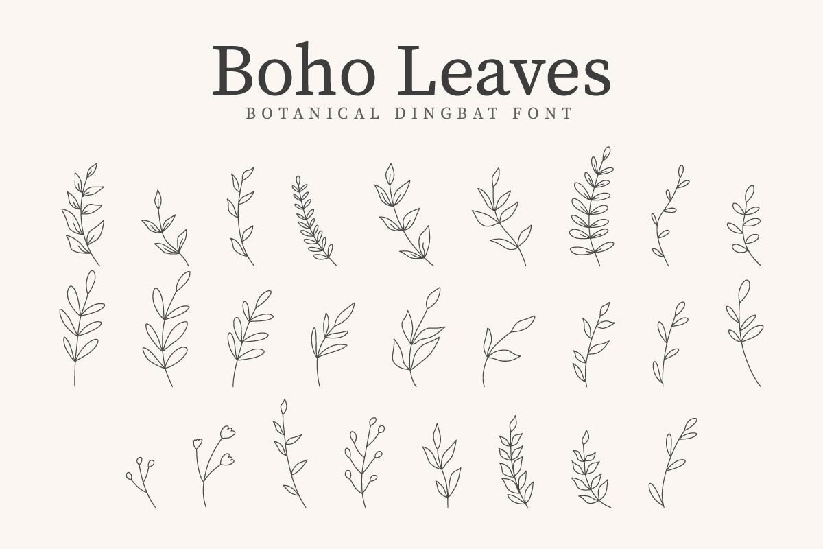 Schriftart Boho Leaves