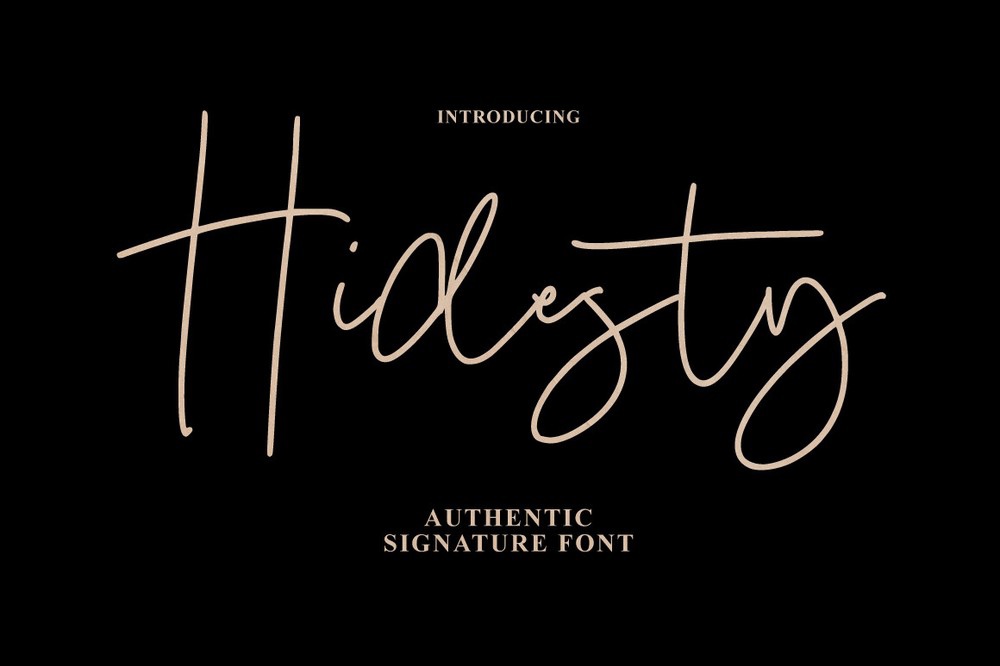 Schriftart Hidesty Signature