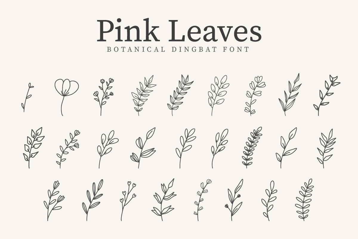 Schriftart Pink Leaves