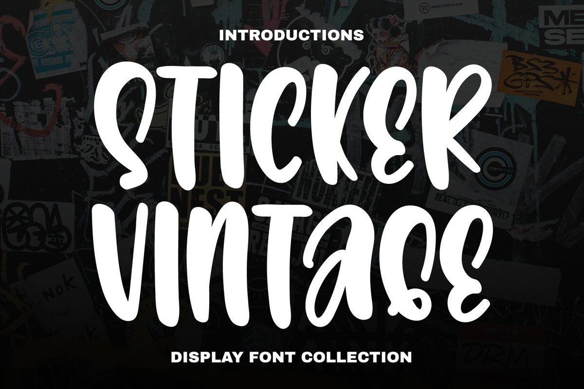 Schriftart Sticker Vintage