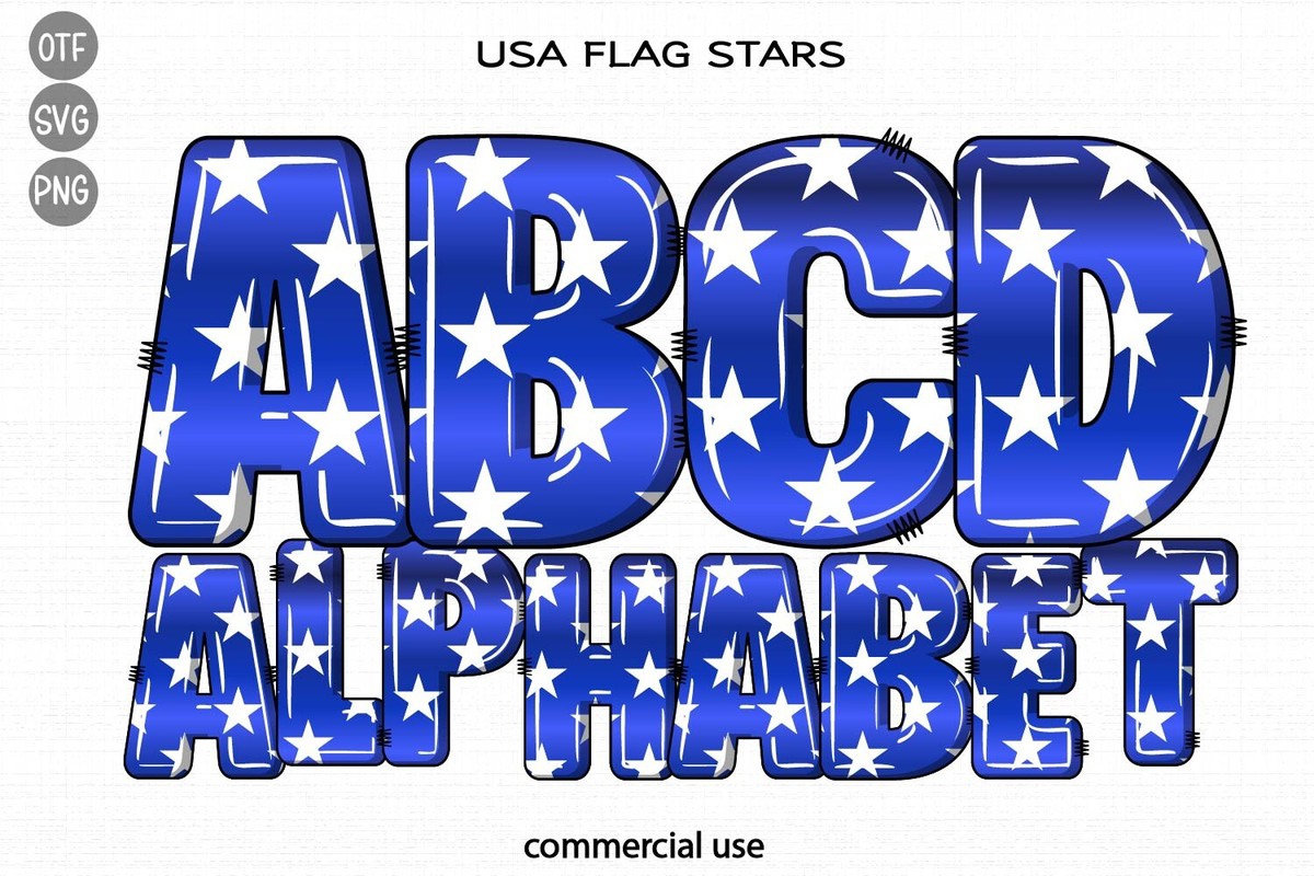 Schriftart USA Flag Stars