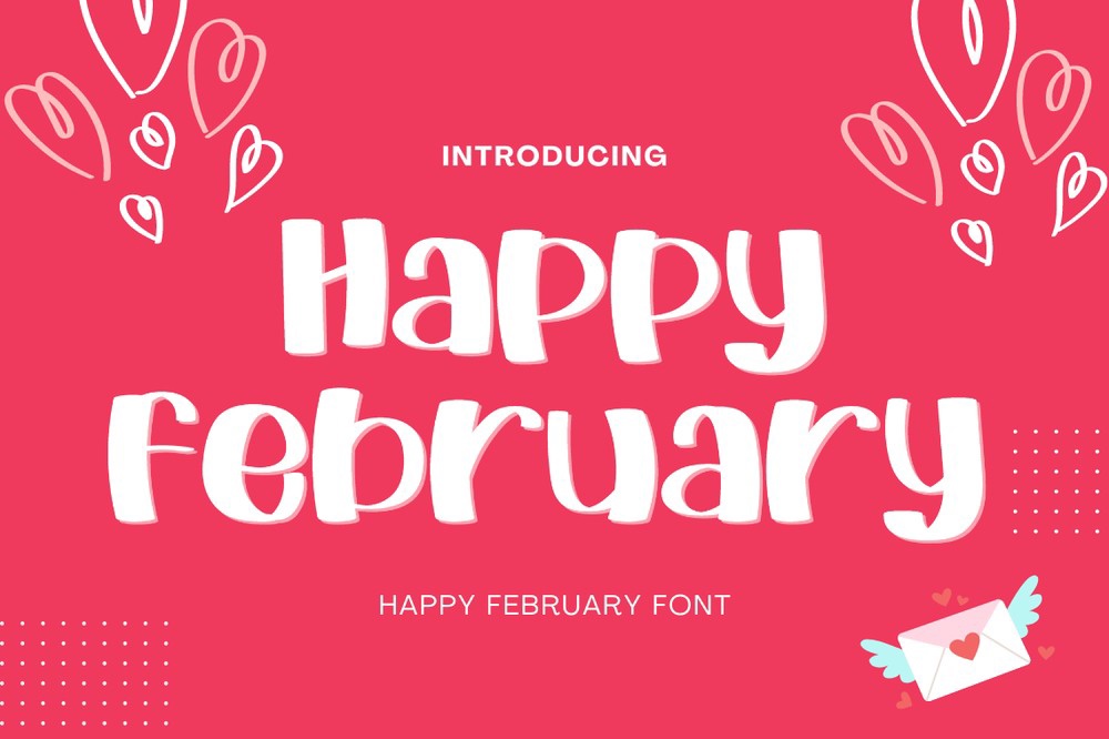 Schriftart Happy February