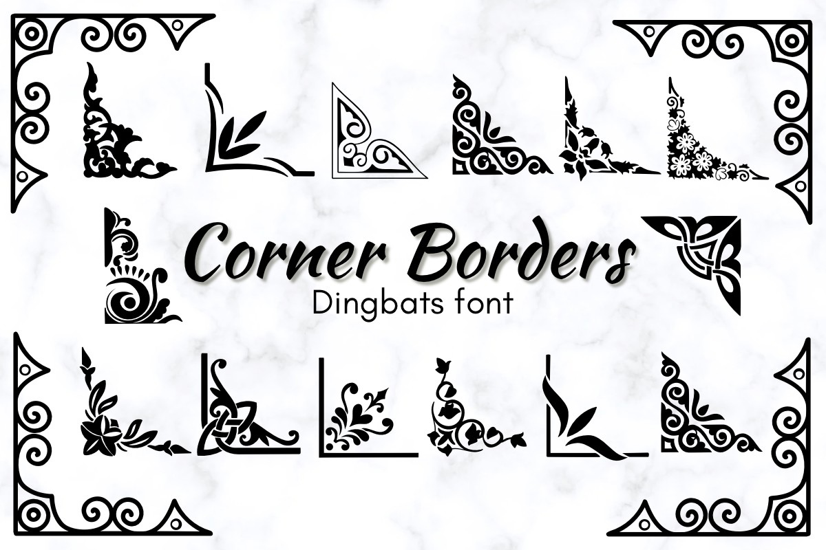 Schriftart Corner Borders