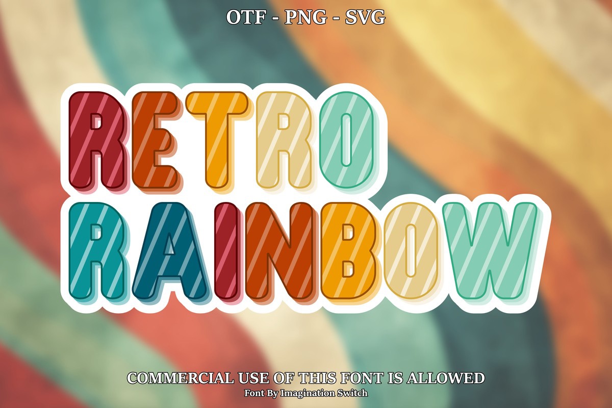 Schriftart Retro Rainbow