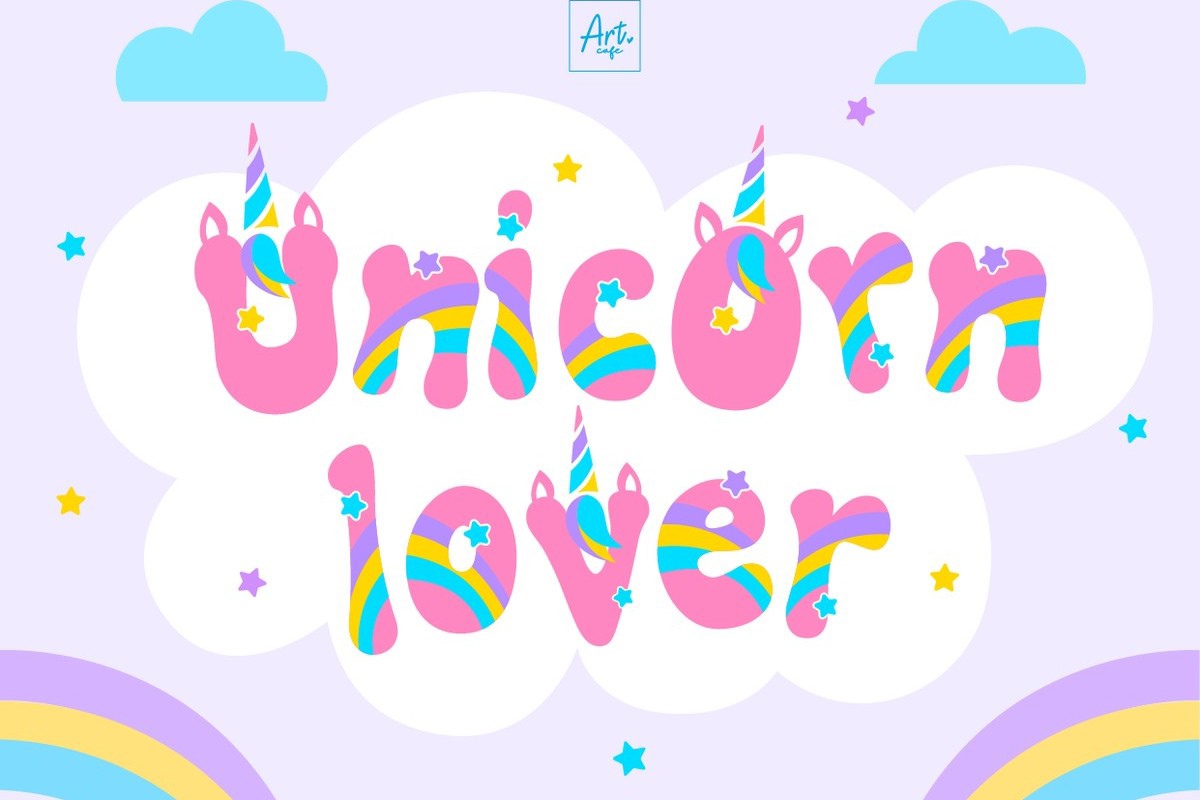 Schriftart Unicorn Lover