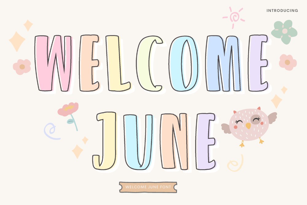 Schriftart Welcome June