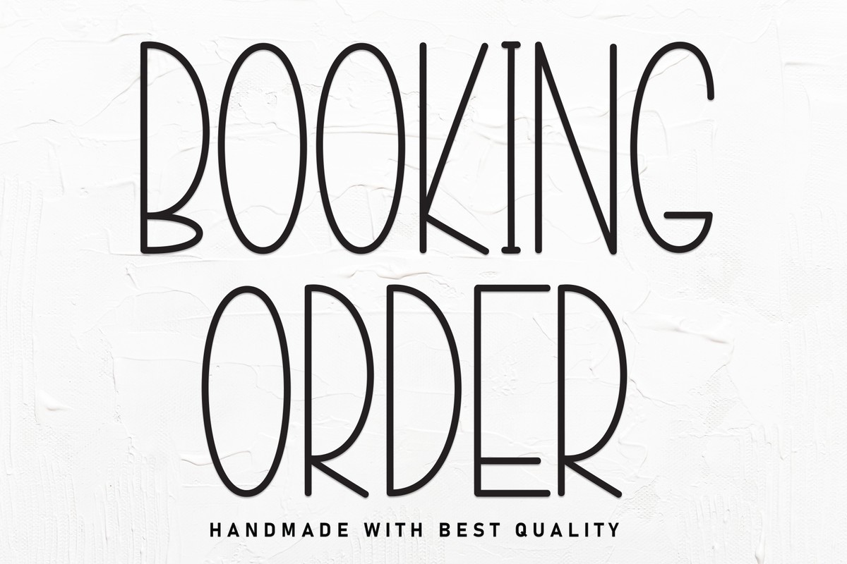 Schriftart Booking Order