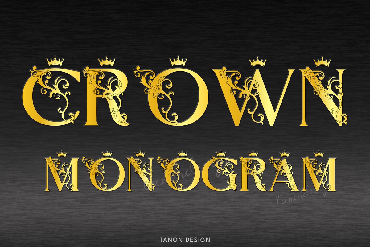 Schriftart Crown Monogram