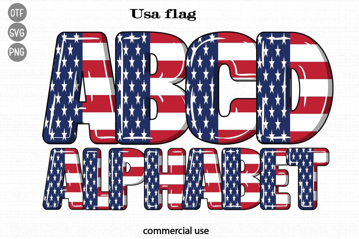 Schriftart USA Flag