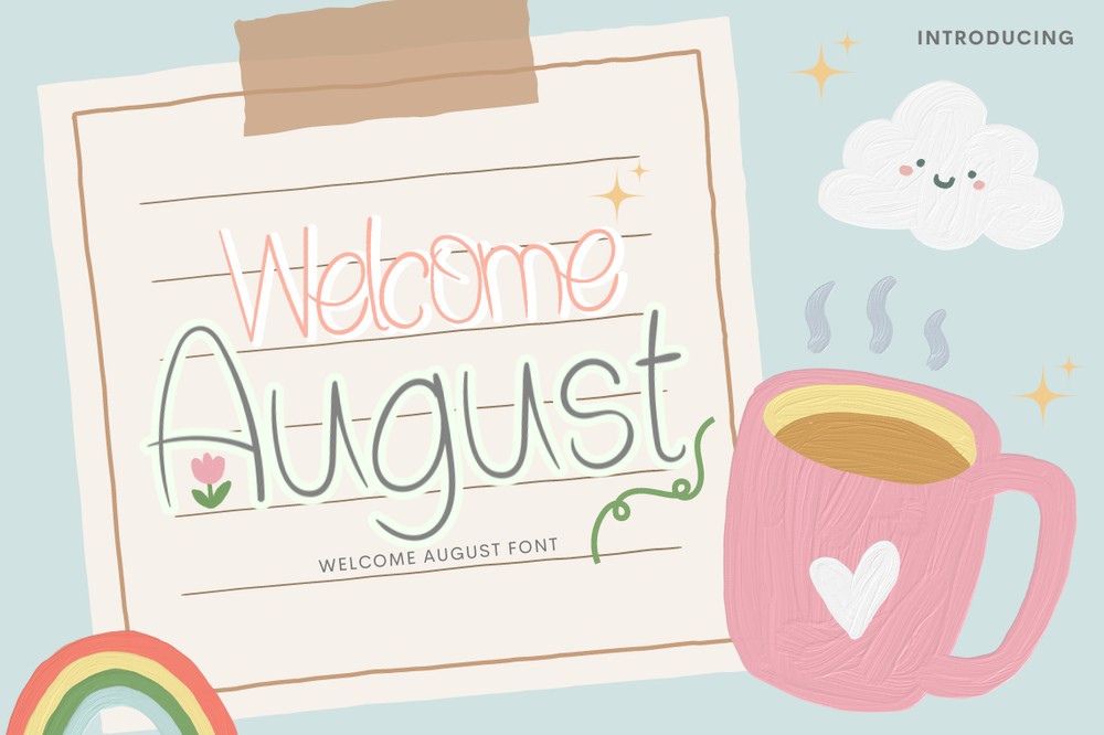 Schriftart Welcome August