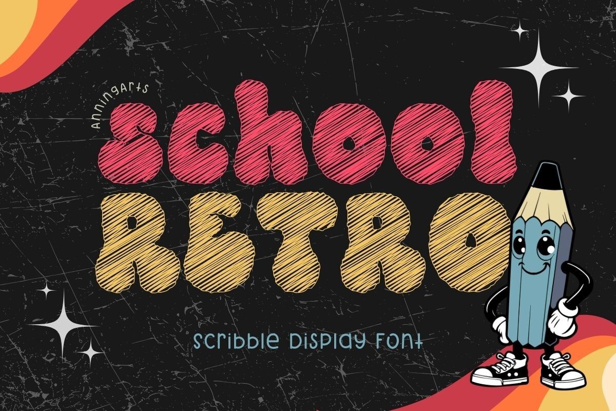 Schriftart School Retro