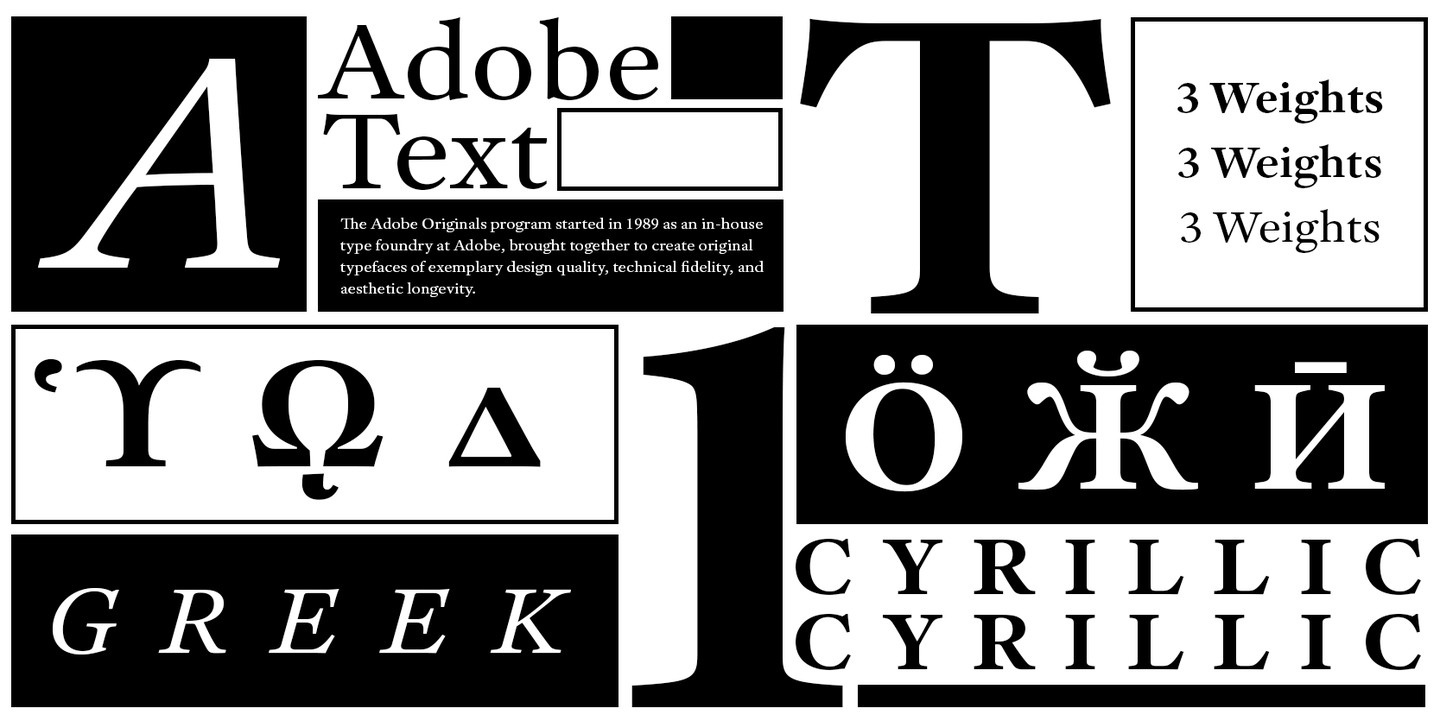 Schriftart Adobe Text Pro