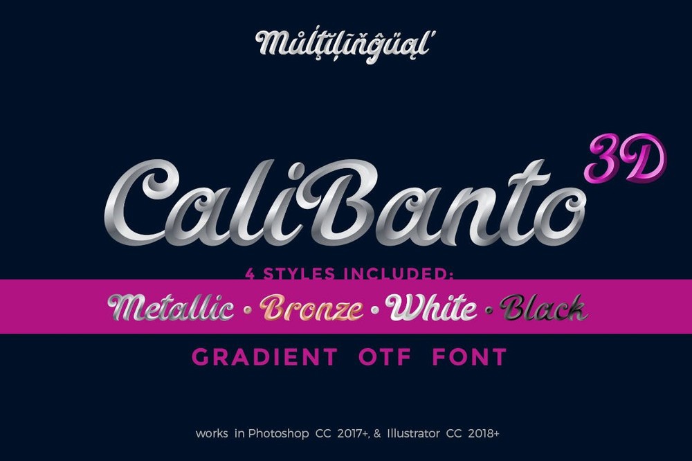 Schriftart CaliBanto 3D