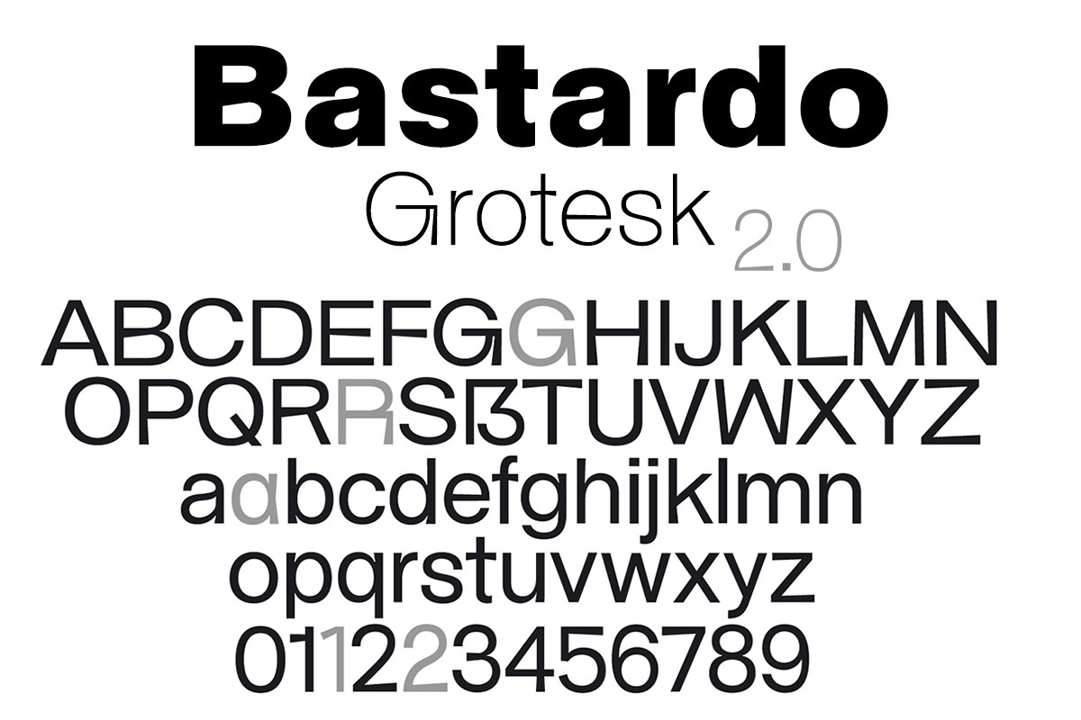 Schriftart Bastardo Grotesk