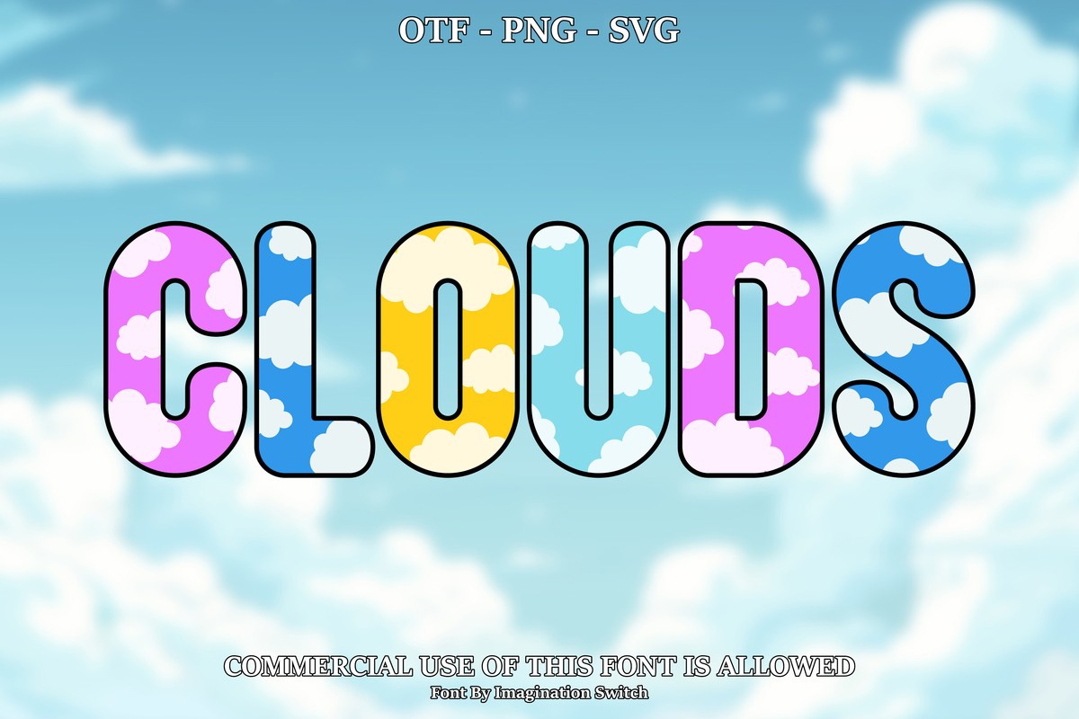 Schriftart Clouds