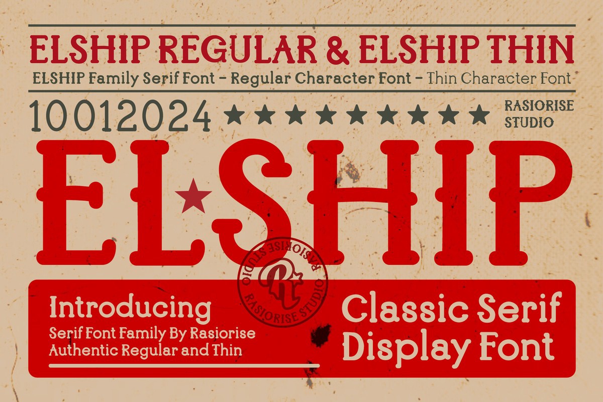 Schriftart Elship