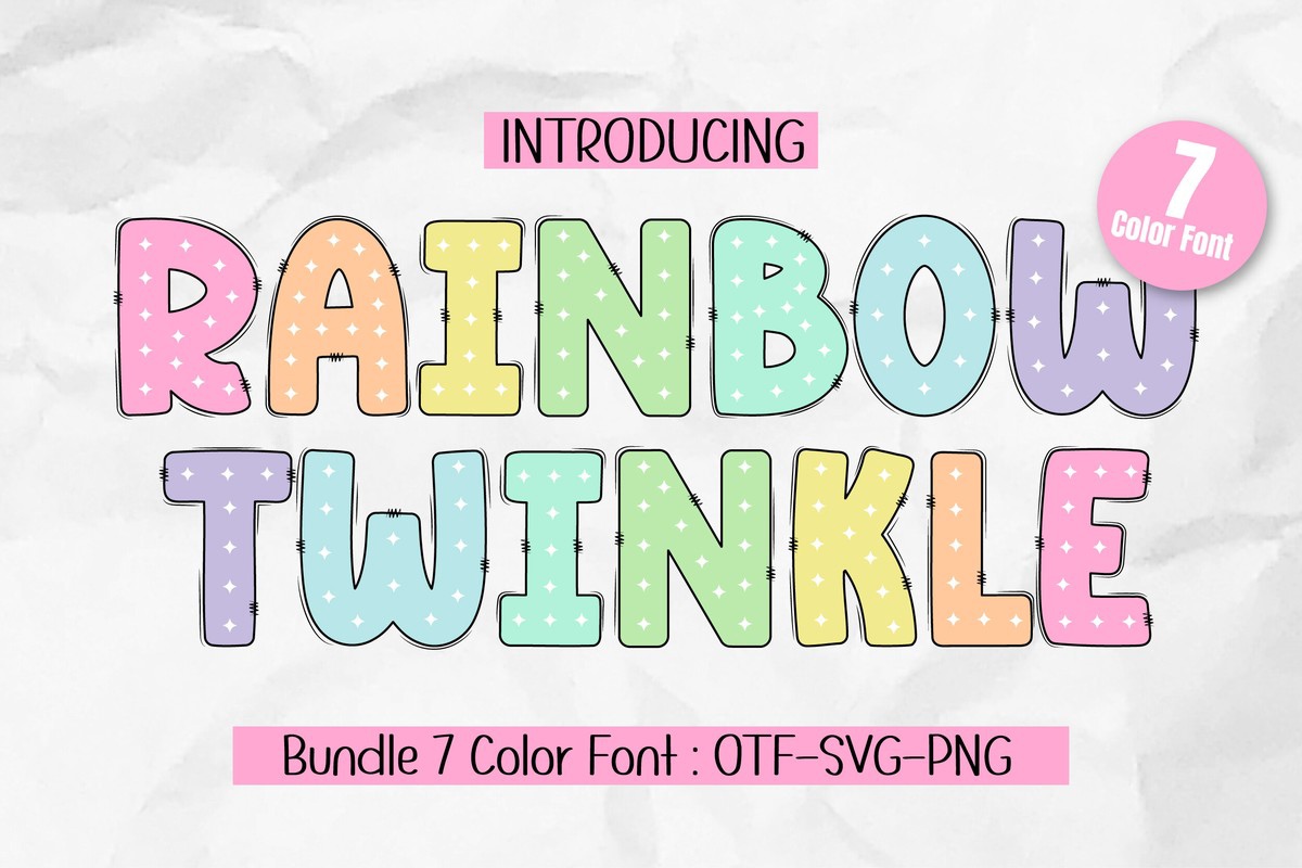 Schriftart Rainbow Twinkle