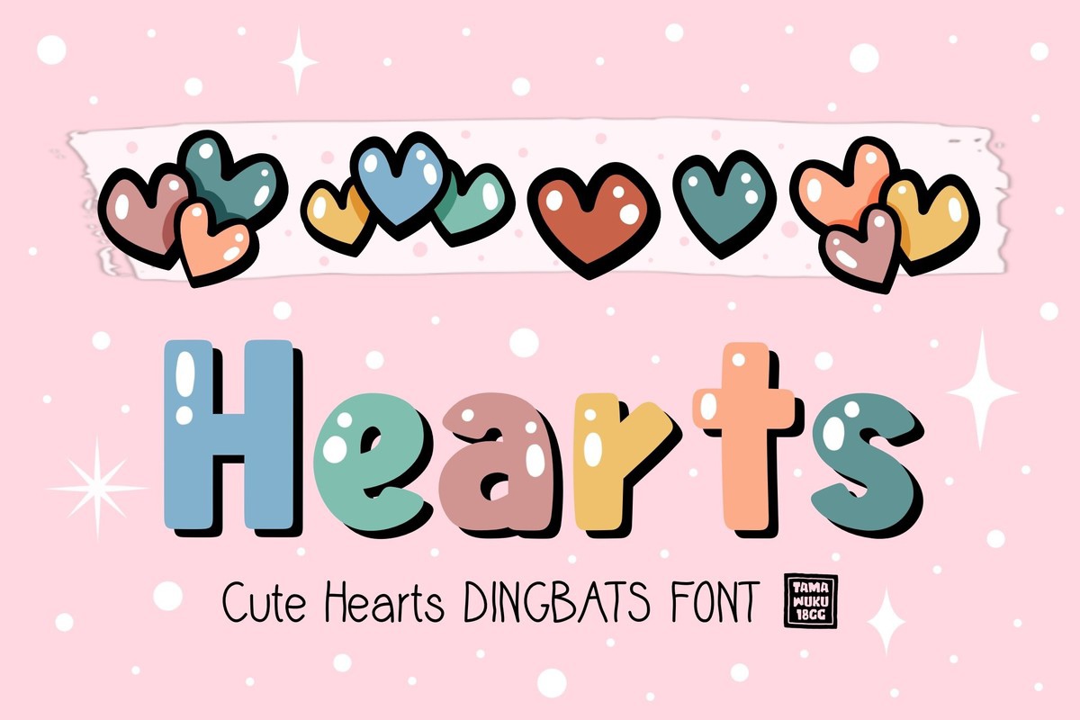 Schriftart Cute Hearts