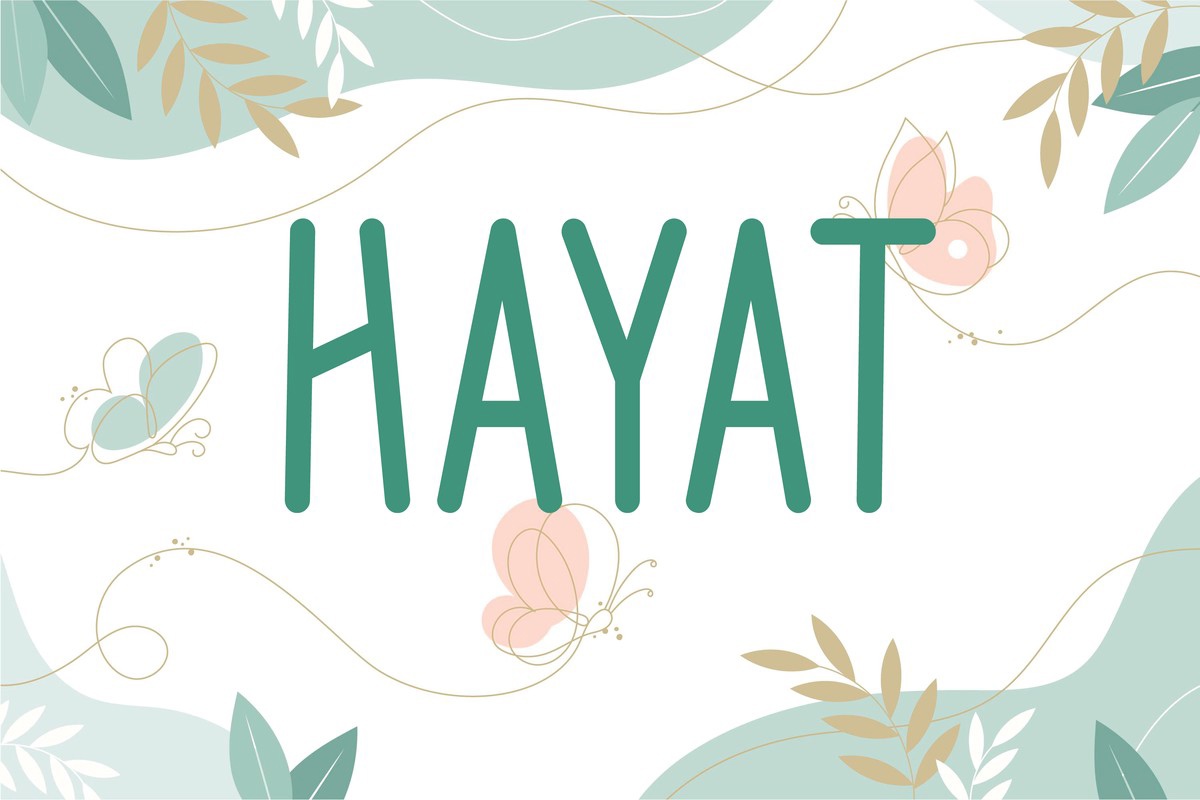 Schriftart Hayat