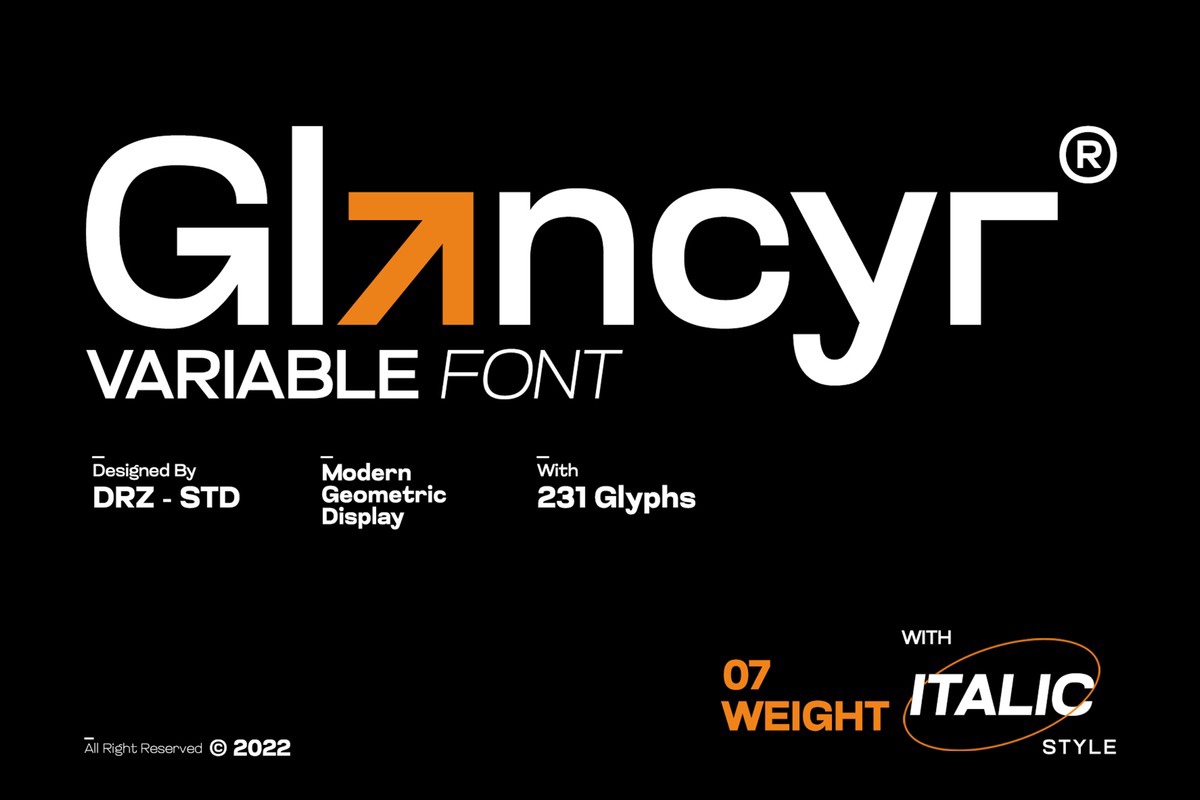 Schriftart Glancyr