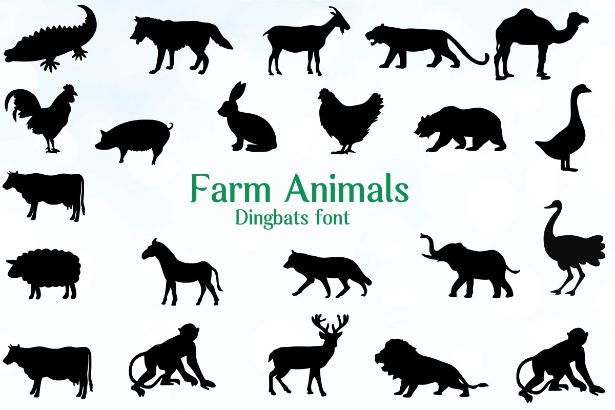 Schriftart Farm Animals