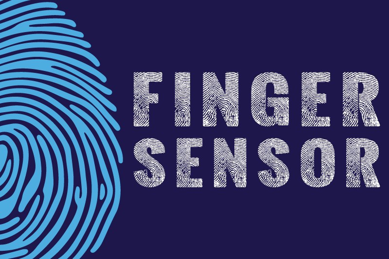 Schriftart Finger Sensor