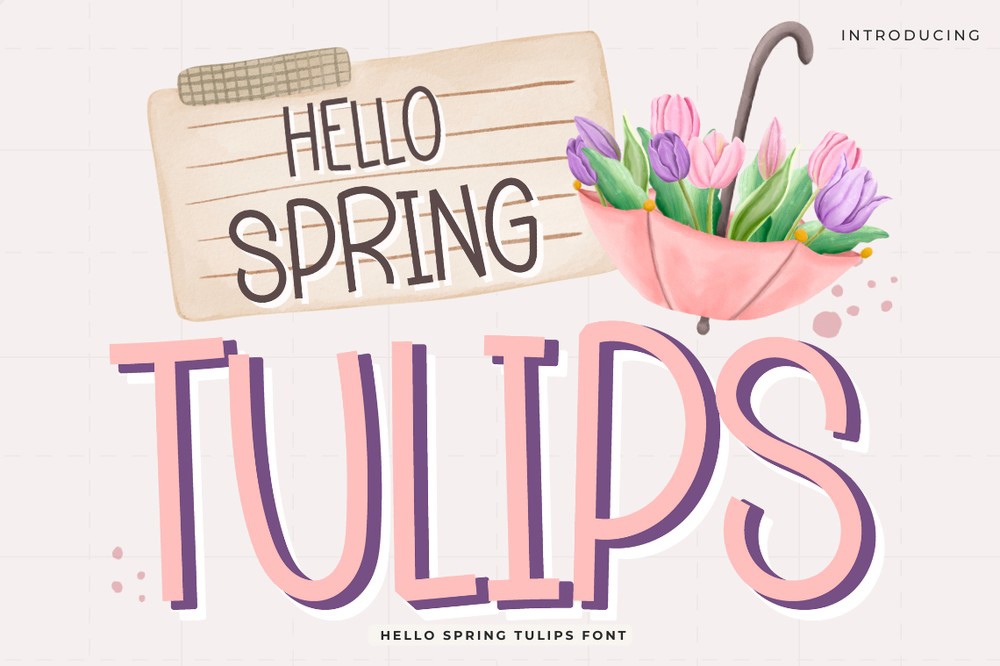 Schriftart Hello Spring Tulips