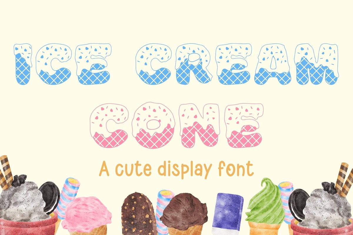 Schriftart Ice Cream Cone