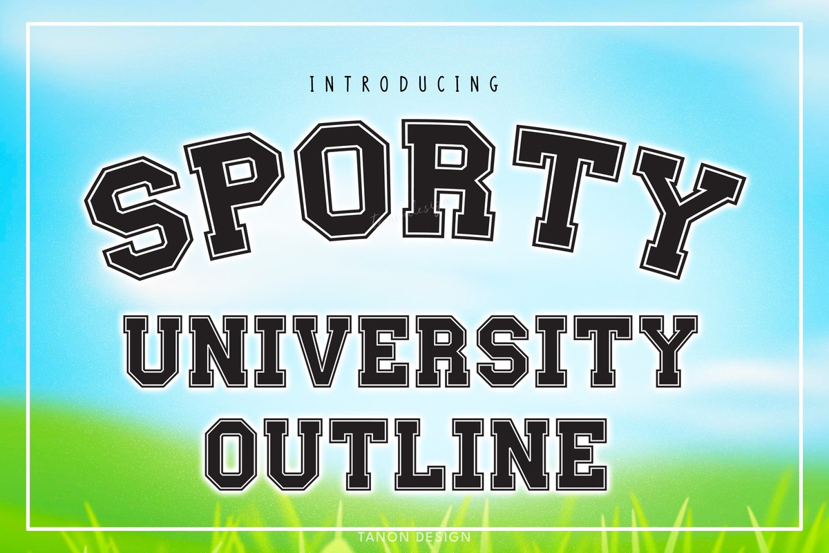 Schriftart Sporty University Outline