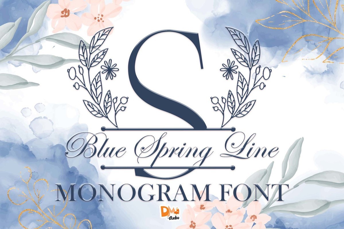 Schriftart Blue Spring Line Monogram