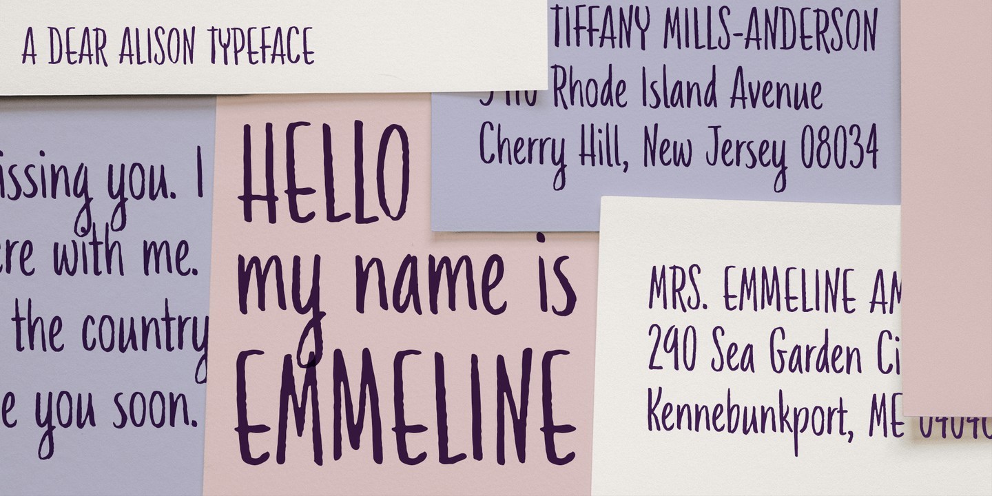 Schriftart Emmeline