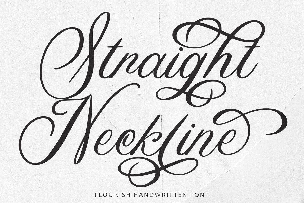 Schriftart Straight Neckline