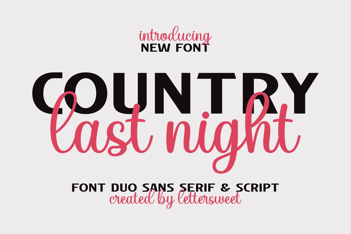 Schriftart Country Last Night Duo