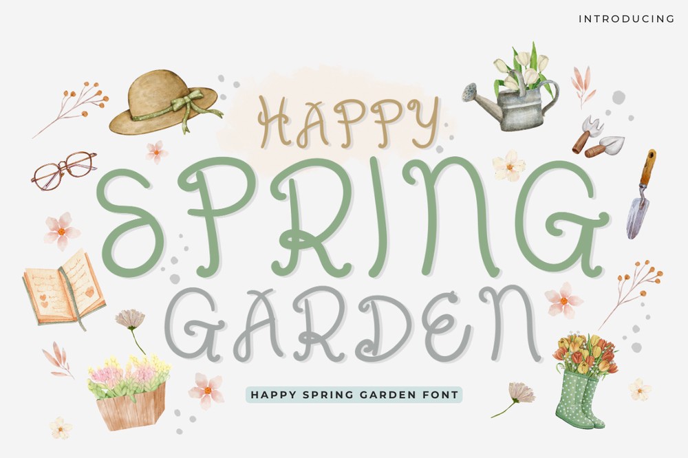 Schriftart Happy Spring Garden