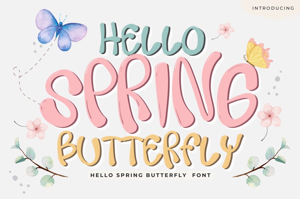 Schriftart Hello Spring Butterfly