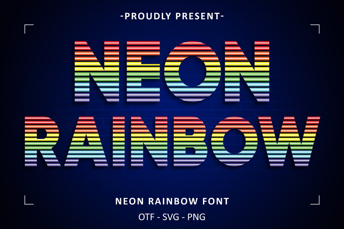 Schriftart Neon Rainbow