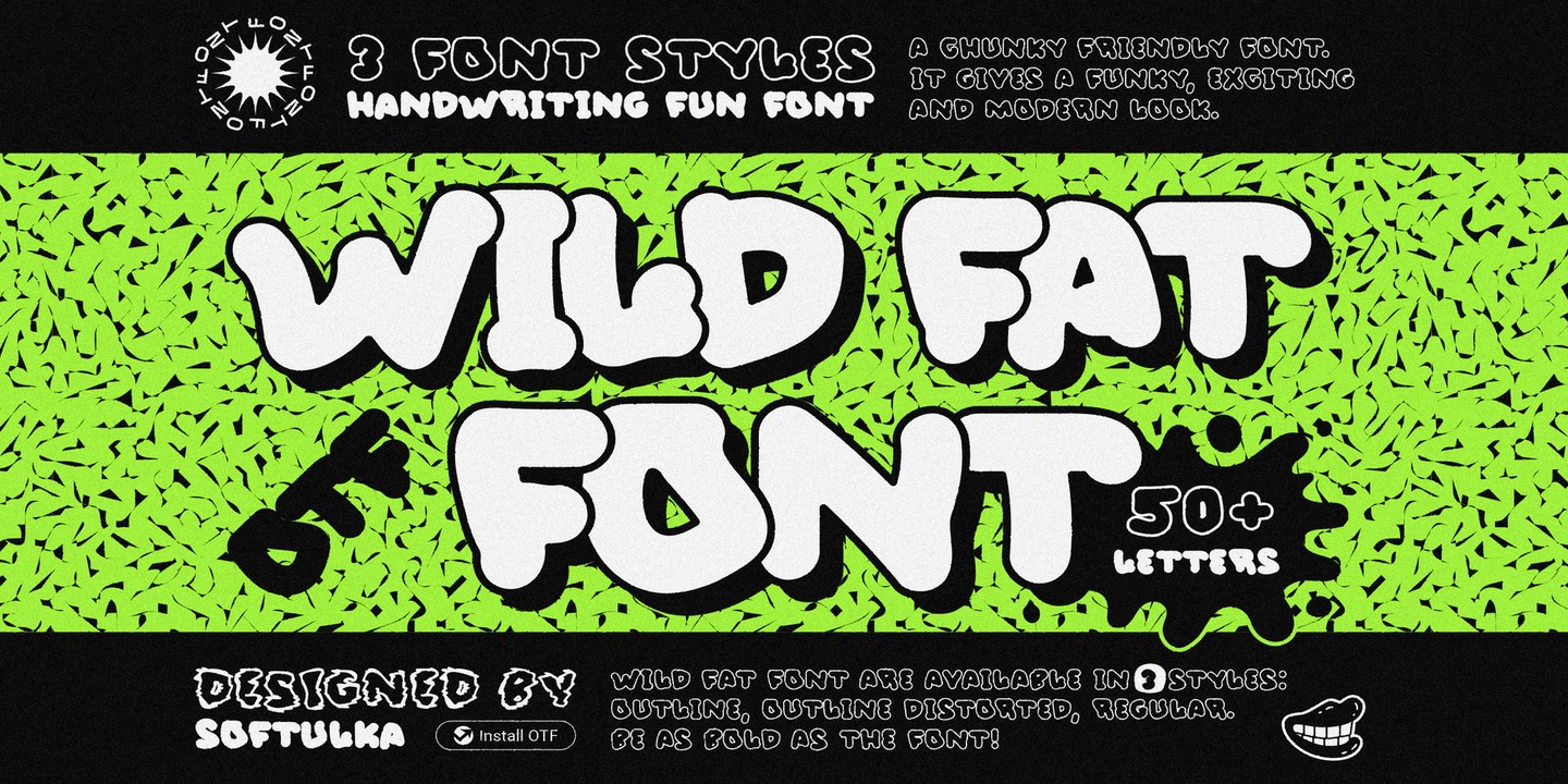 Schriftart Wild Fat Font